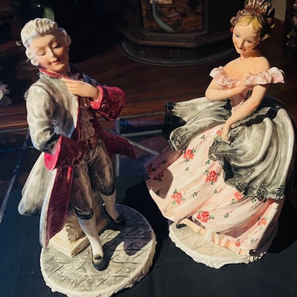 Carlo Mollica Italy-Victorian Rococo-Dressed Dancers – 1930-1940 Signed - Picture 1 of 7